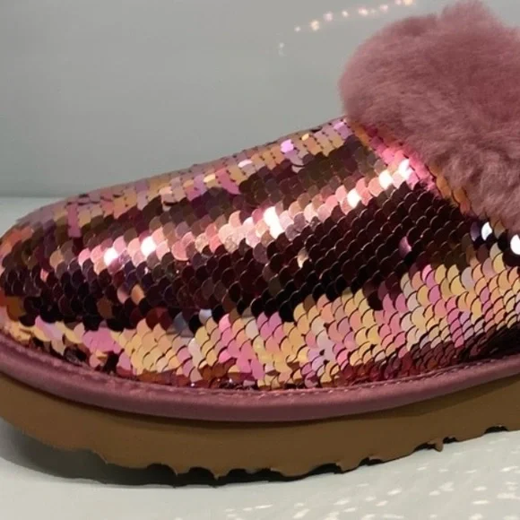 UGG | Cluggette Sequins PINK Slippers New In Box - Picture 3 of 15